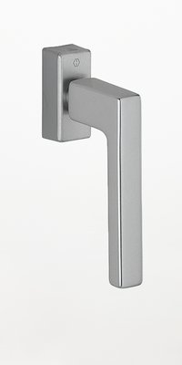eckiger Design-Fenstergriff mit Druckentriegelung, stahlfarbig, WF279