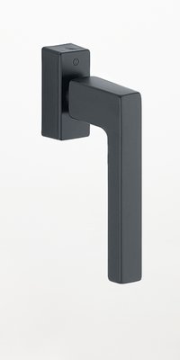 eckiger Design-Fenstergriff mit Druckentriegelung, schwarz matt, WF276
