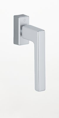 eckiger Design-Fenstergriff mit Druckentriegelung, silber, WF271