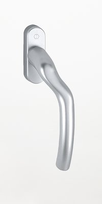 Fenstergriff, gekröpft für auswärtsöffnende Fenster, silber