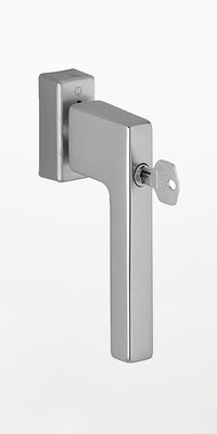 eckiger, abschließbarer Fenstergriff, stahlfarbig, WF289