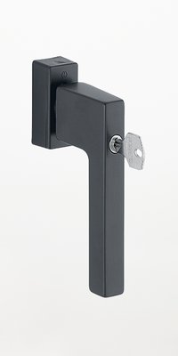 eckiger, abschließbarer Fenstergriff, schwarz matt, WF286