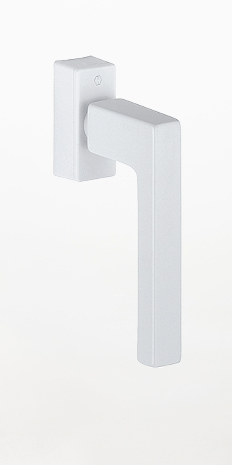 eckiger Design-Fenstergriff mit Druckentriegelung, weiss, WF271